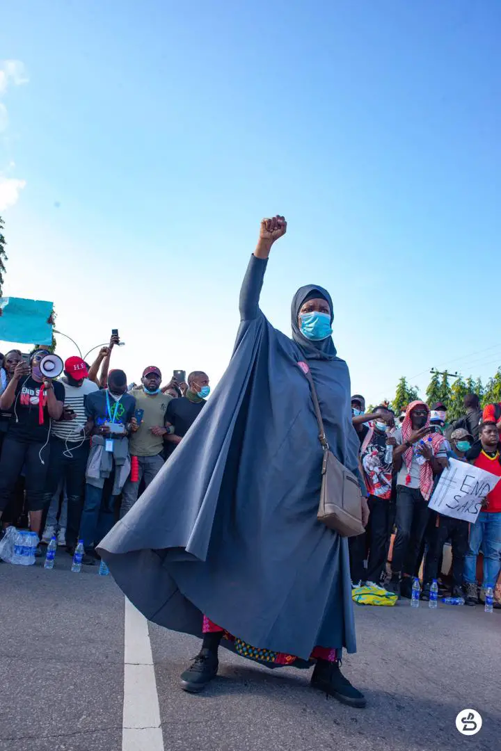 Aisha Yesufu At The #EndSARS Protest In Abuja