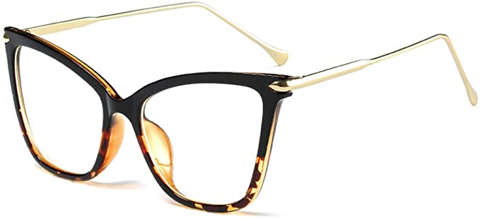 FEISEDY Oversized Cat Eye Glasses Frame with Clear Lenses Eyewear for Women